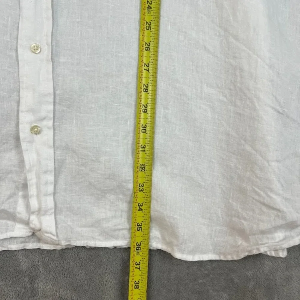 Polo Ralph Lauren 100% Linen Short Sleeve Button Down Shirt Mens 5XB White